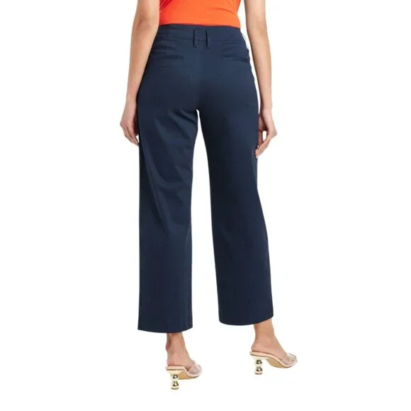 NWT A New Day Women Navy High-Rise Fly Button Zipper Straight Ankle Chino Pants - Picture 4 of 12